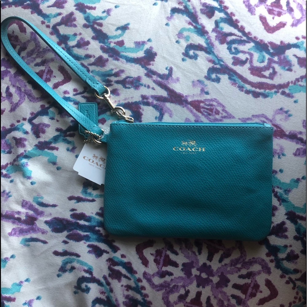 Teal Coach Wristlet